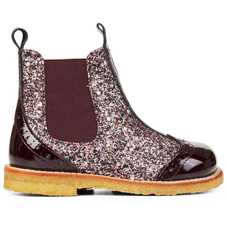 Angulus Chelsea Støvler Med Glitter Bordeaux/Bordeaux Glitter/Elastic 2