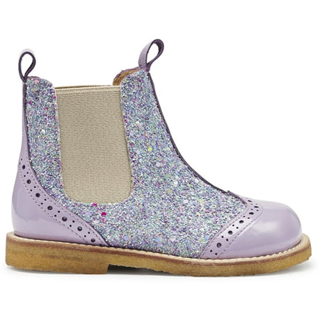 Angulus Chelsea Støvler Lilac/Congetti Glitter/Beige Elastic 2