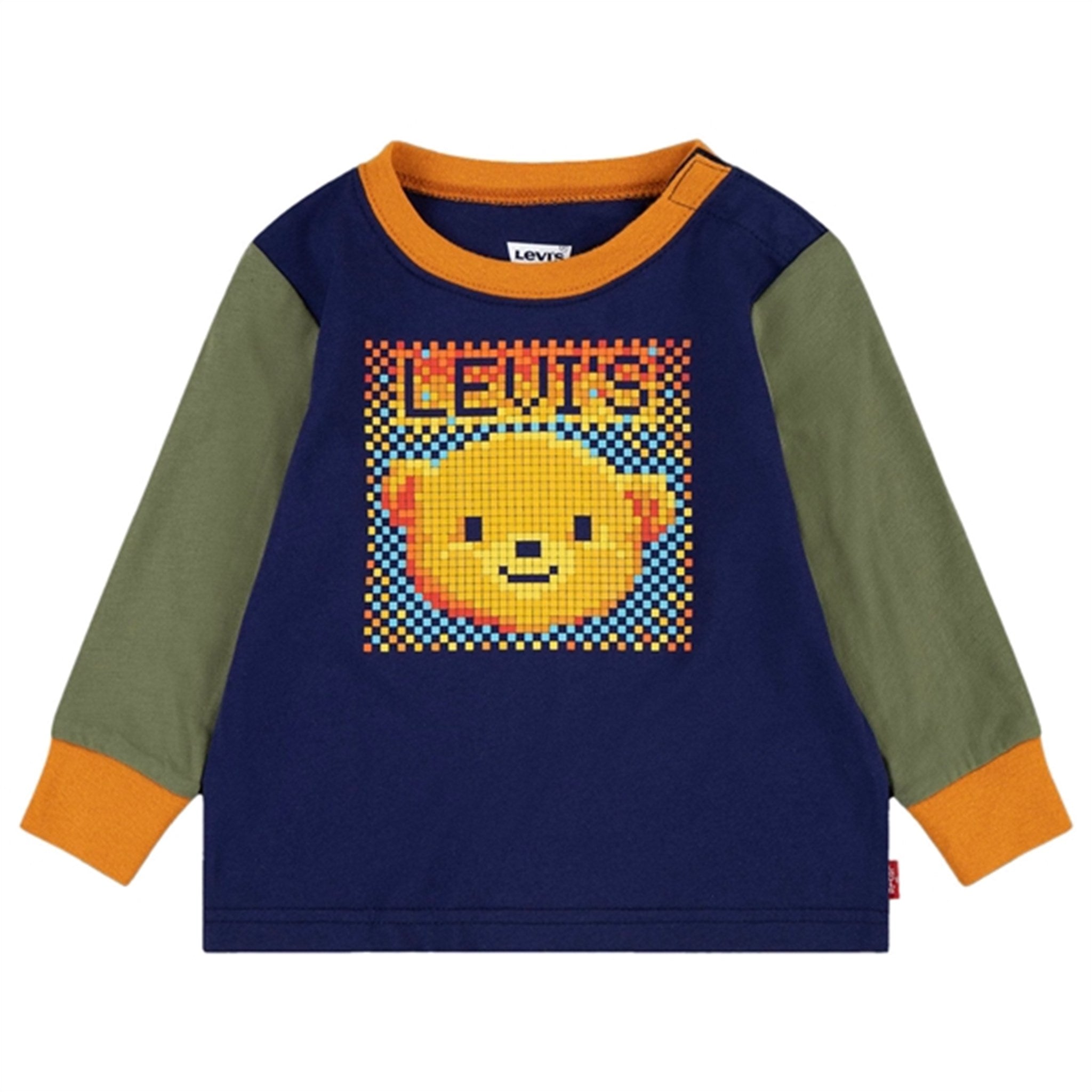 Levi's Baby Pixel Bear Colorblocked Bluse Ocean Cavern