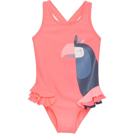 Color Kids Badedrakt Neon Coral