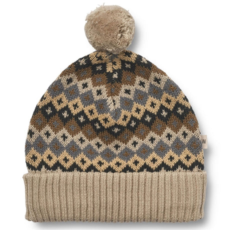 Wheat Beanie Strikk Nolo Multi Blue