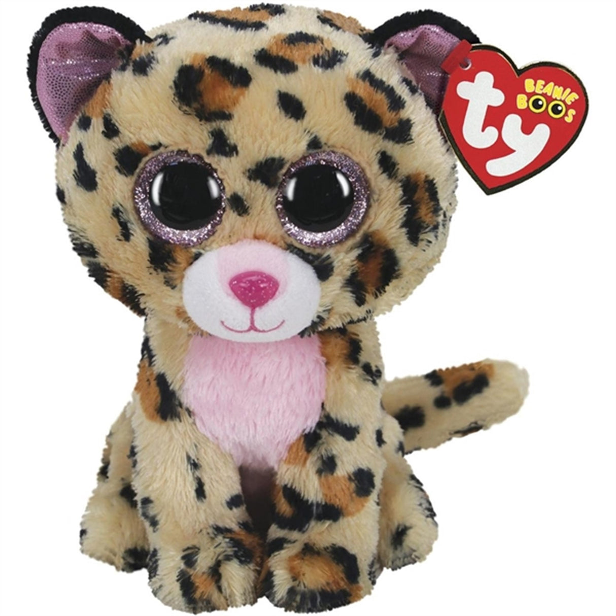 TY Beanie Boos Livvie - Brown/Pink Leopard Med