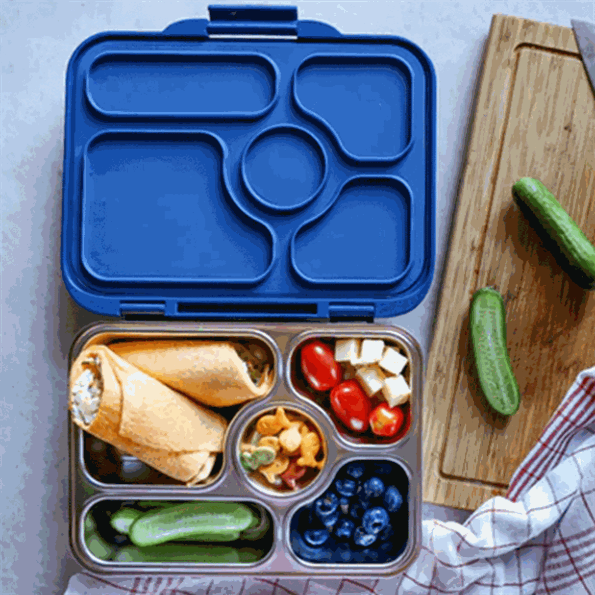 Yumbox Presto Stainless Steel Matbokser Santa Fe Blue 3