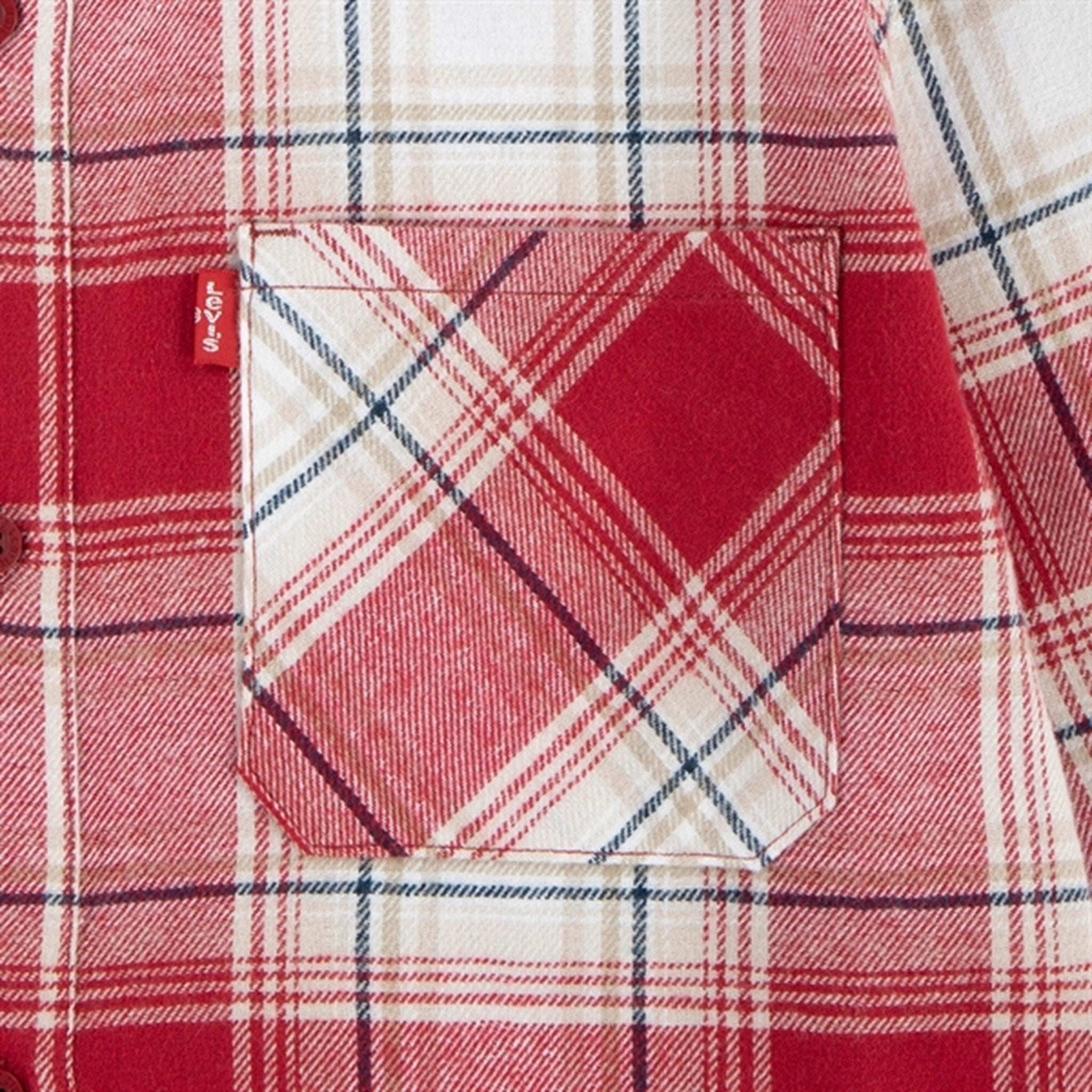 Levi's Plaid Flannel Pocket Skjorte Rhythmic Red 2