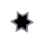 Design Letters Star Charm Sterling Silver Black