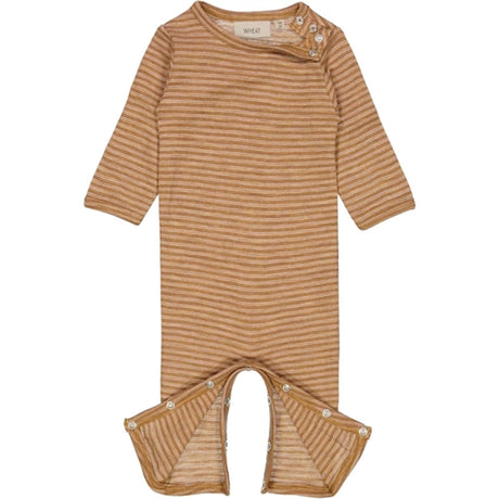 Wheat Ull Clay Melange Wool Stripe Heldrakt