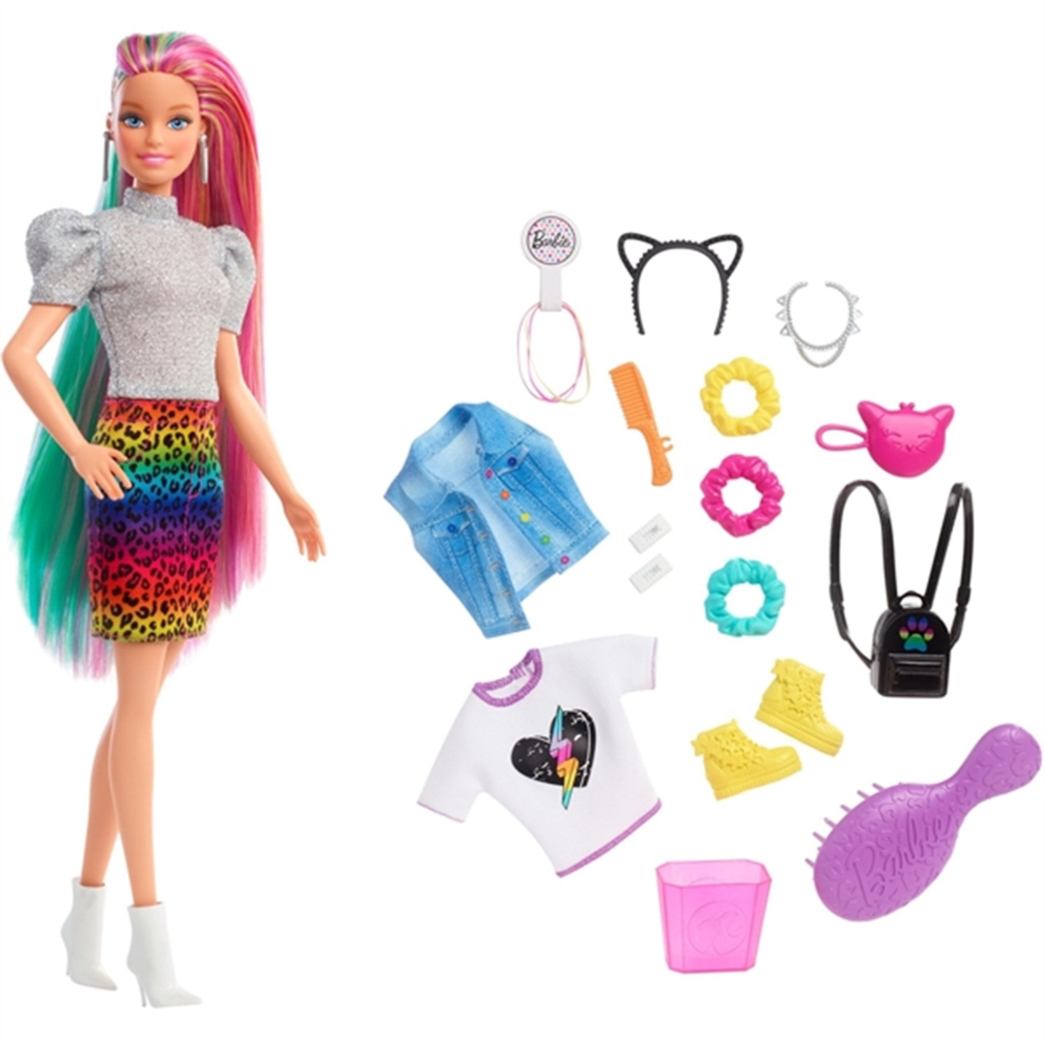 Barbie® Dukke Med Leopard Regnbue Hår