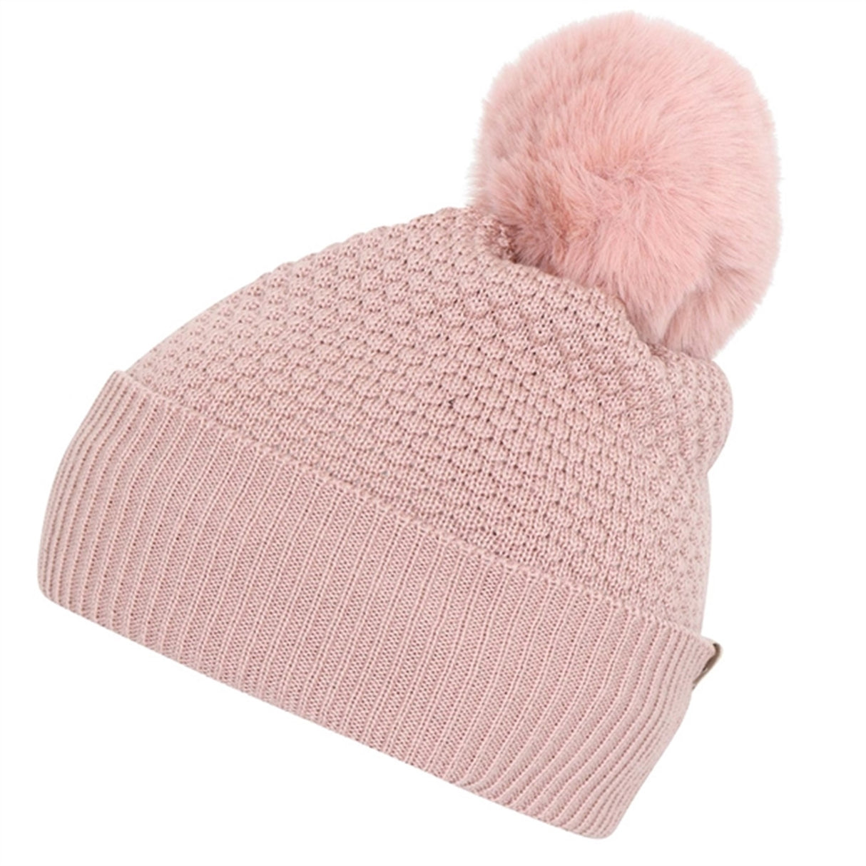 MP 97502 Chunky Oslo Ull Beanie m. Fake Fur French Rose 4256