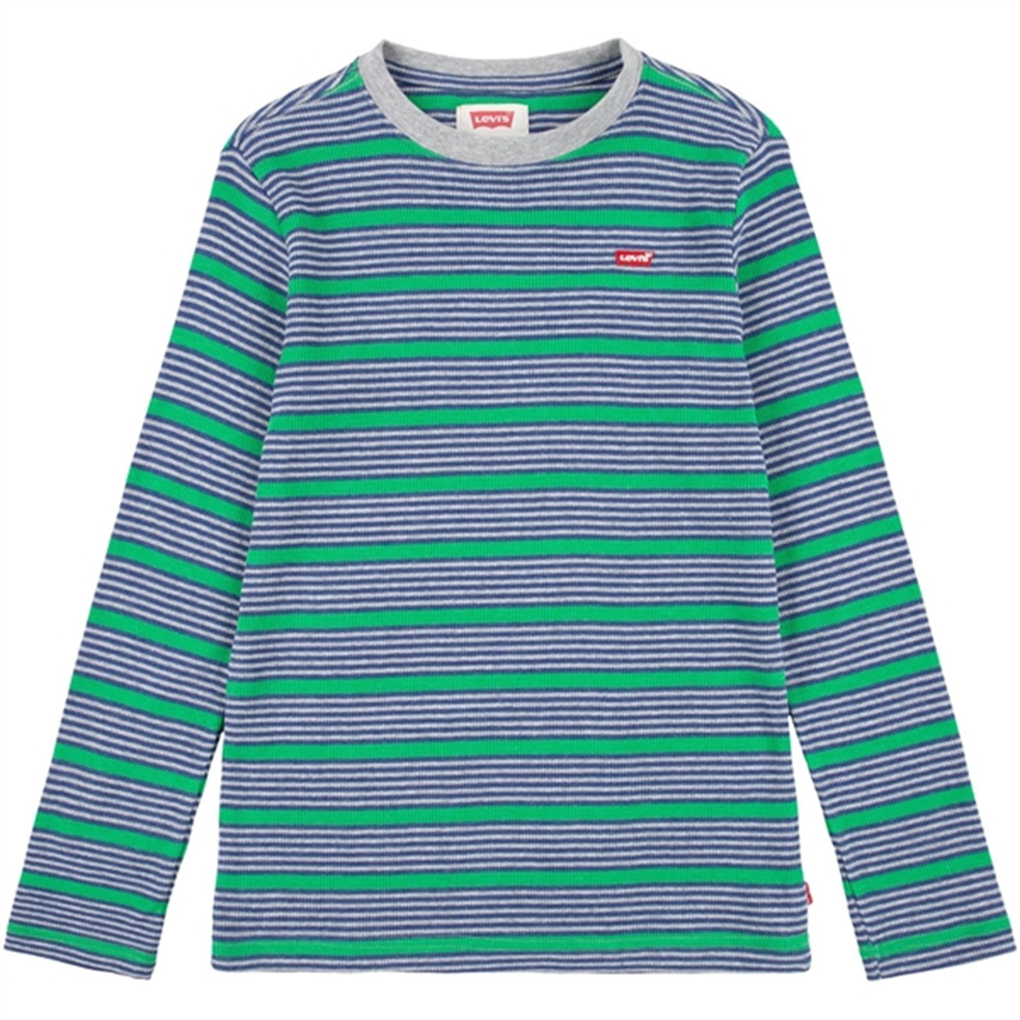 Levi's Long Sleeve Striped Thermal T-Shirt Grey Heather