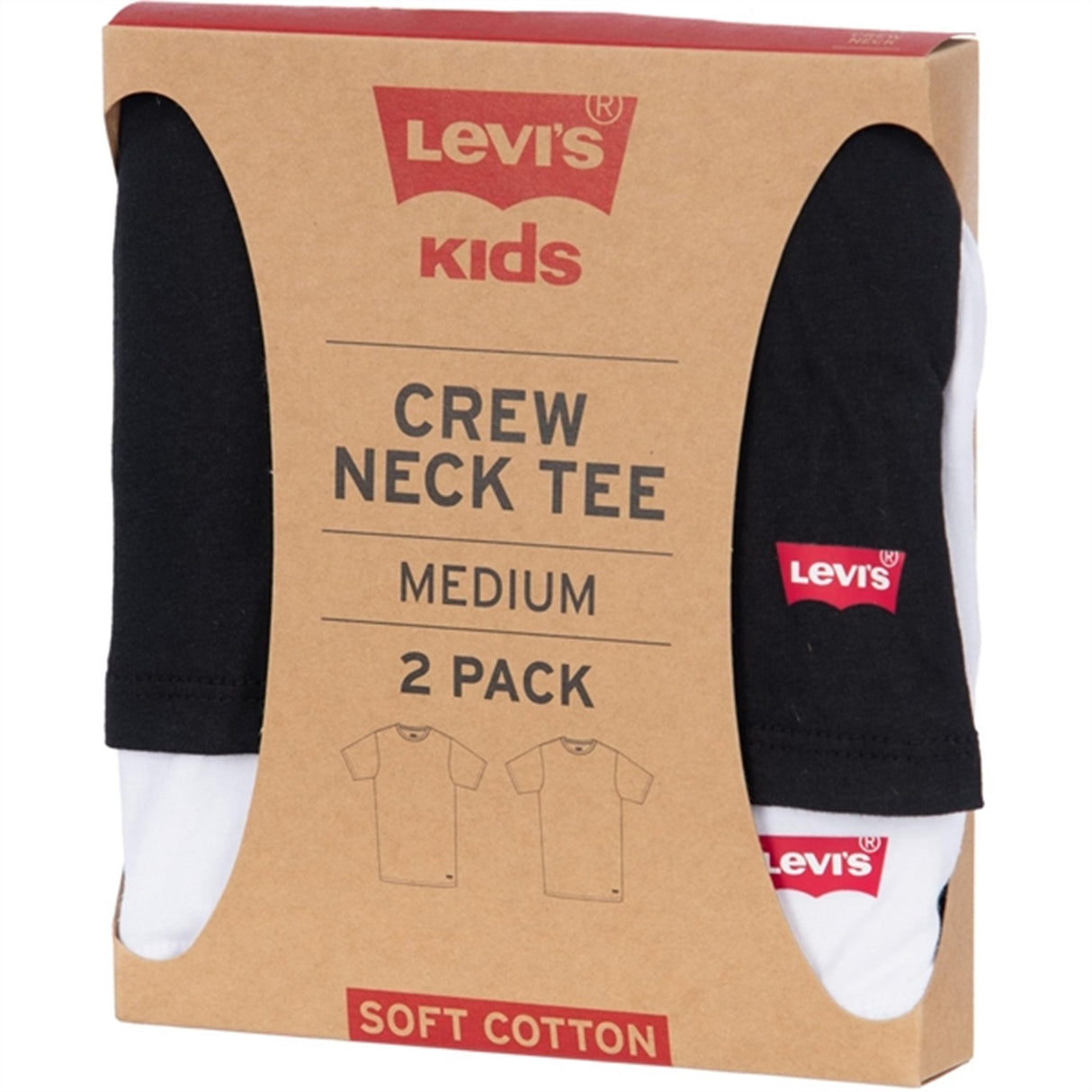 Levi's Short Sleeve Crewneck T-Shirt 2-Pak Black/White 2