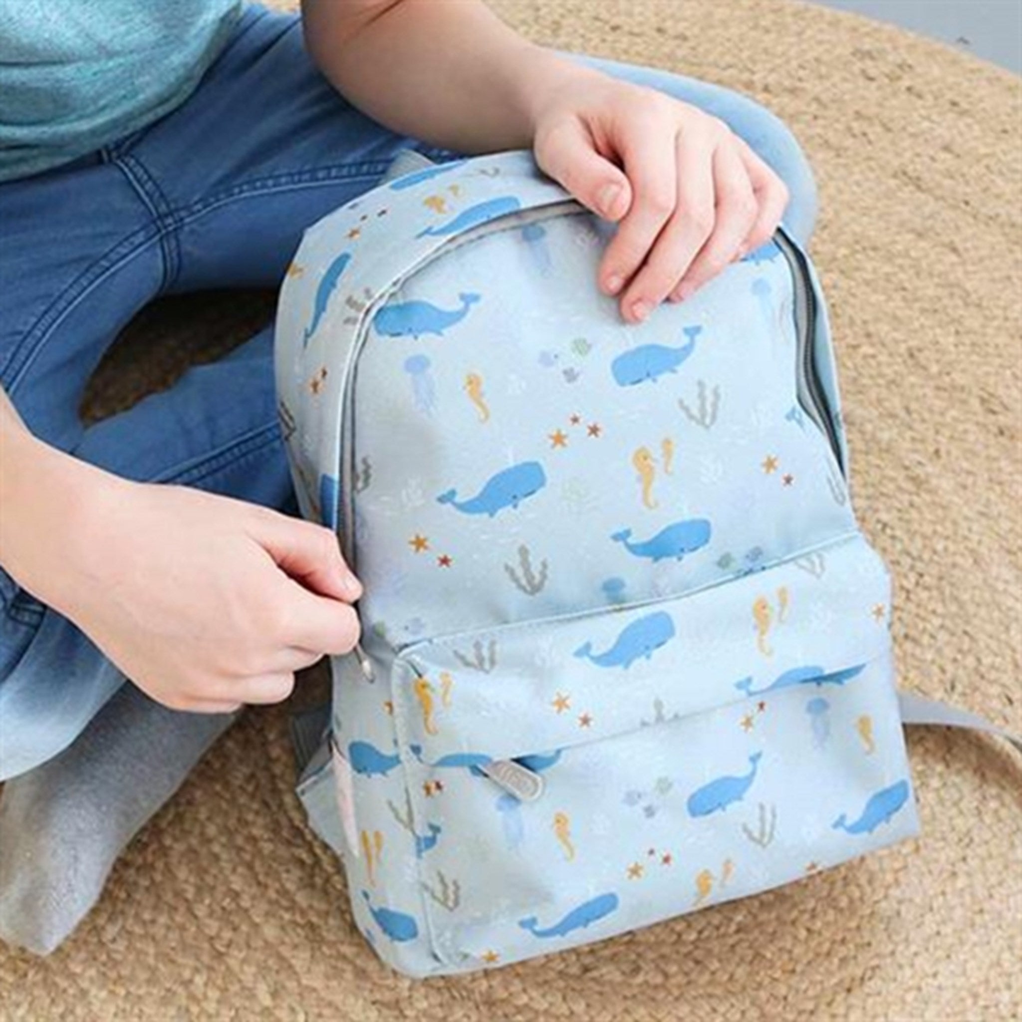 A Little Lovely Company Backpack Small Ocean 2