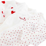 Petit Bateau Body ML 3-pak White/Red Hearts