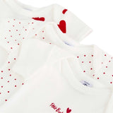 Petit Bateau Body ML 2-pack White/Red Hearts