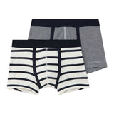 Petit Bateau Boxershorts 2-pak White/Navy Stripes