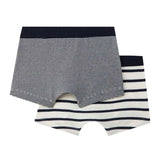 Petit Bateau Boxershorts 2-pak White/Navy Stripes