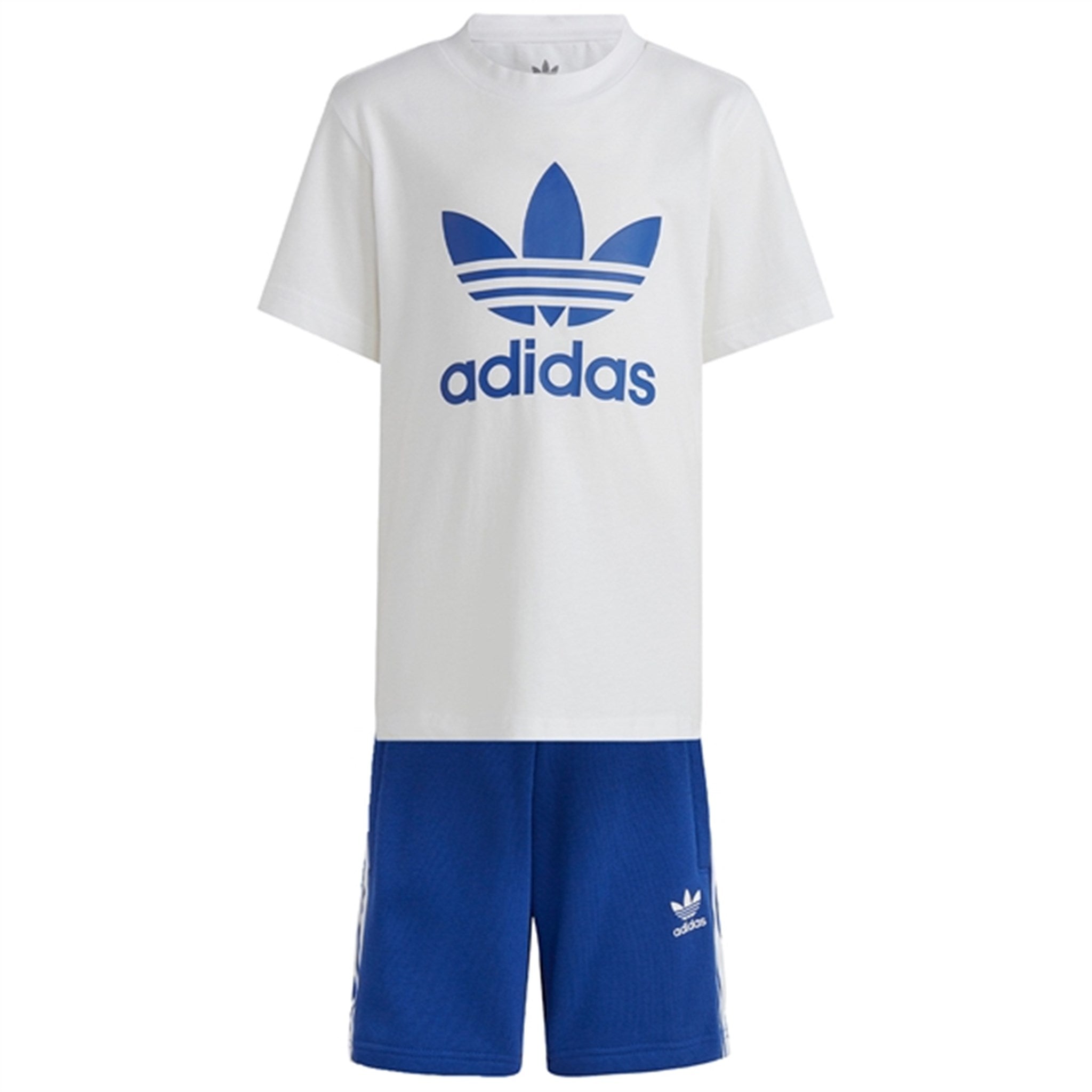 adidas Originals White / Blue Shorts Tee Sett