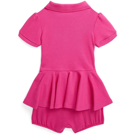 Ralph Lauren Baby Shortall Bright Pink W/ White 2