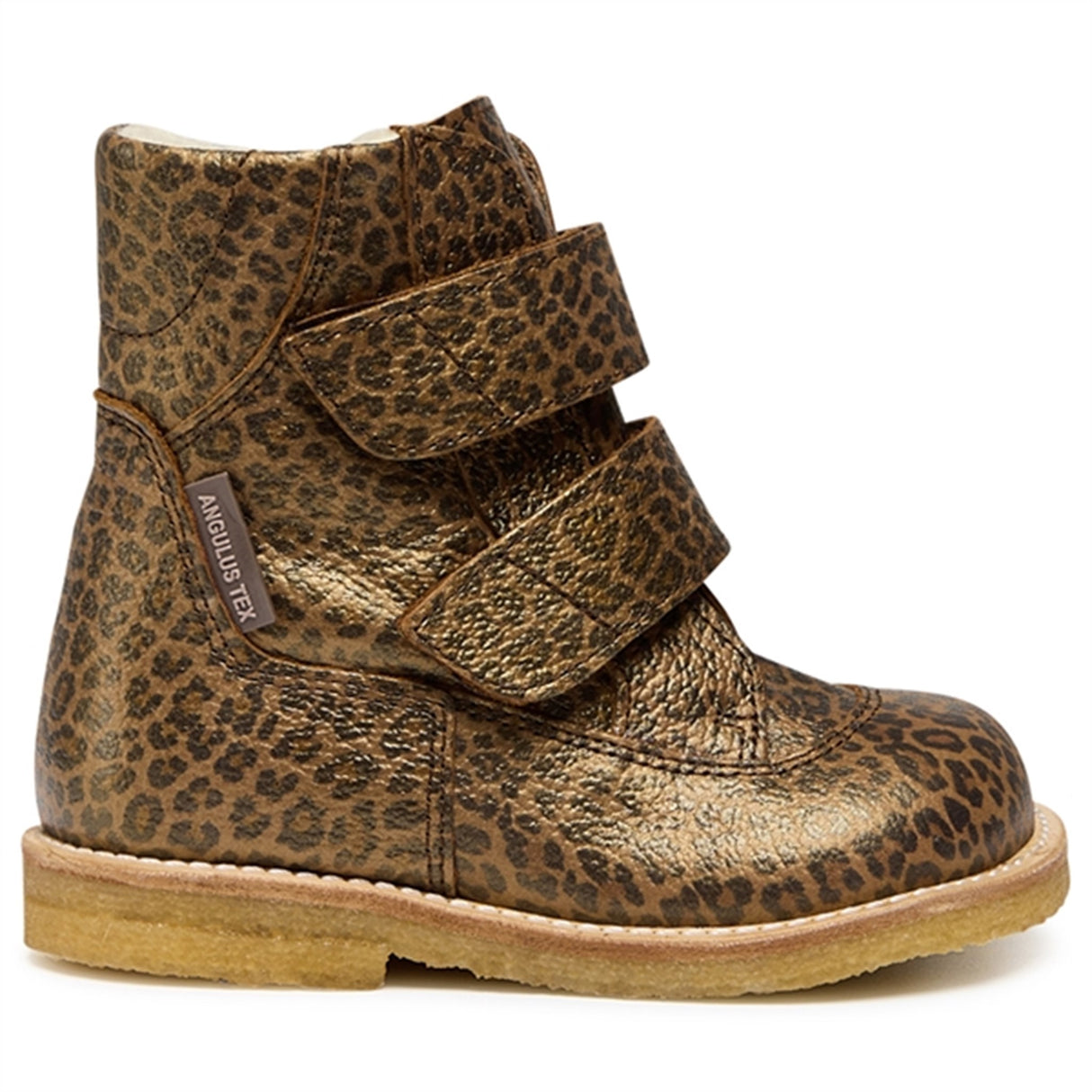 Angulus Tex-Støvle Med Borrelås Lukning Brown Leo 2