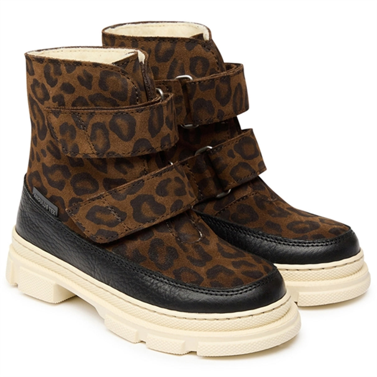 Angulus Tex-Støvle Med Borrelås Og Uldfoer Black/ Brown leo