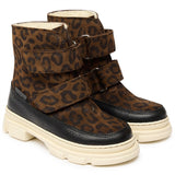 Angulus Tex-Støvle Med Borrelås Og Uldfoer Black/ Brown leo