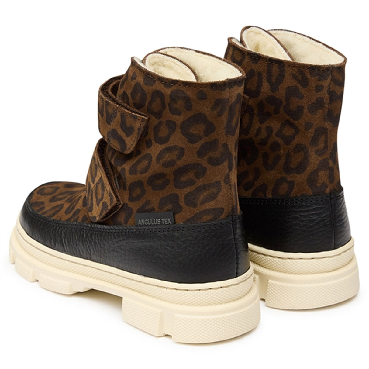 Angulus Tex-Støvle Med Borrelås Og Uldfoer Black/ Brown leo 3