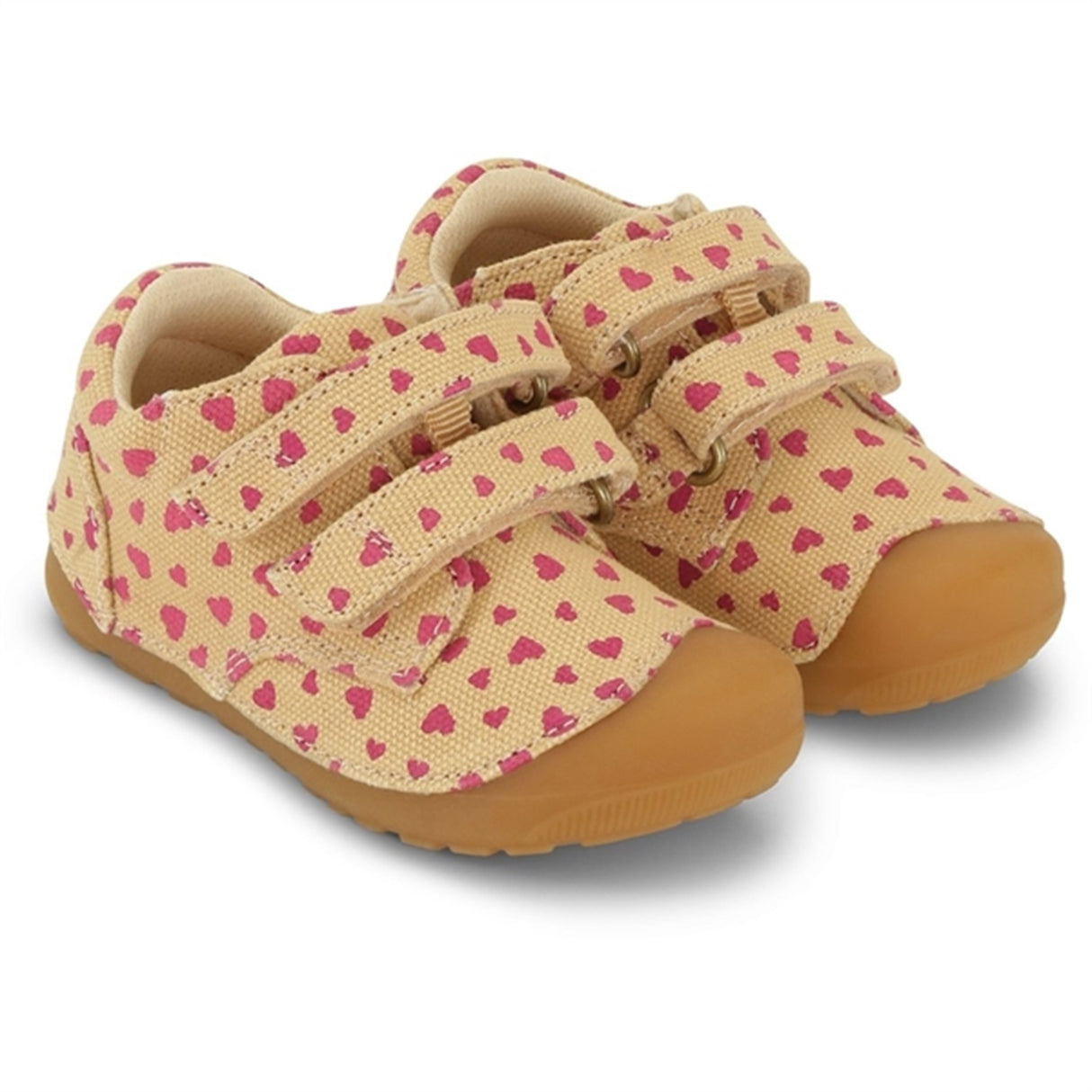 Bundgaard Nybegynnersko Petit Strap Canvas Beige Hearts