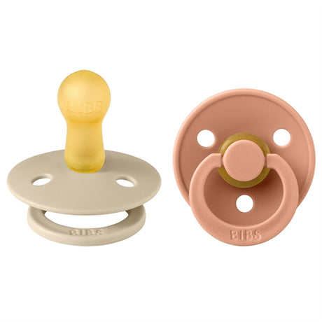 Bibs Color Latex Sutter 2-pack Round Vanilla / Fersken