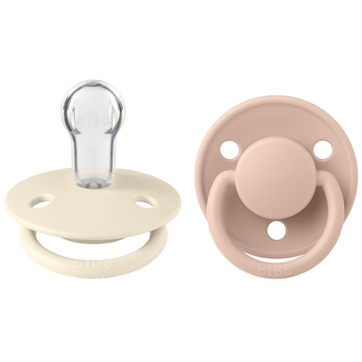 Bibs De Lux Silikon Sutter 2-pakning Rund Elfenben / Blush