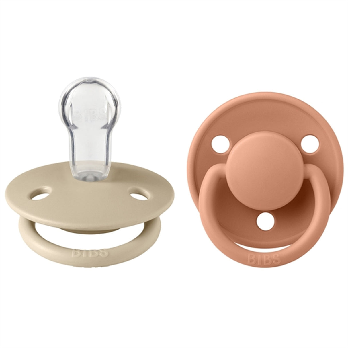 Bibs De Lux silikone Sutter 2-pack Round Vanilla/Peach