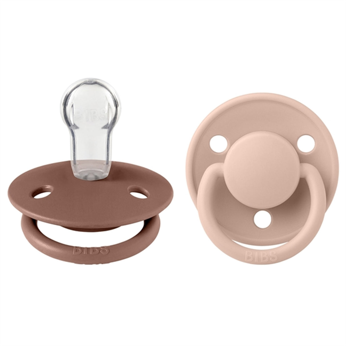 Bibs De Lux Silikonsutter 2-pakning Round Chuck / Blush