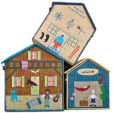 RICE Adventure Theme Raffia Kurvehus til Oppbevaring 3-pakning