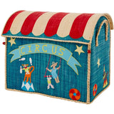RICE Circus Theme Raffia Kurvehus til Opbevaring 3-pak