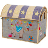 RICE Circus Theme Raffia Kurvehus til Opbevaring 3-pak