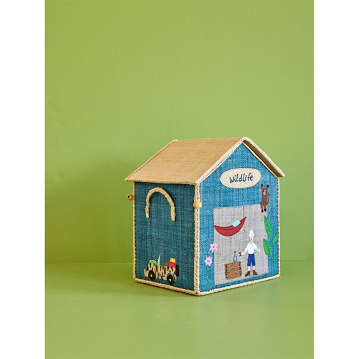 RICE Adventure Theme Raffia Kurvehus til Oppbevaring 3-pakning