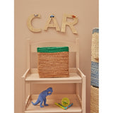 RICE Tea/Green Firkantet Oppbevaringskurv Lille