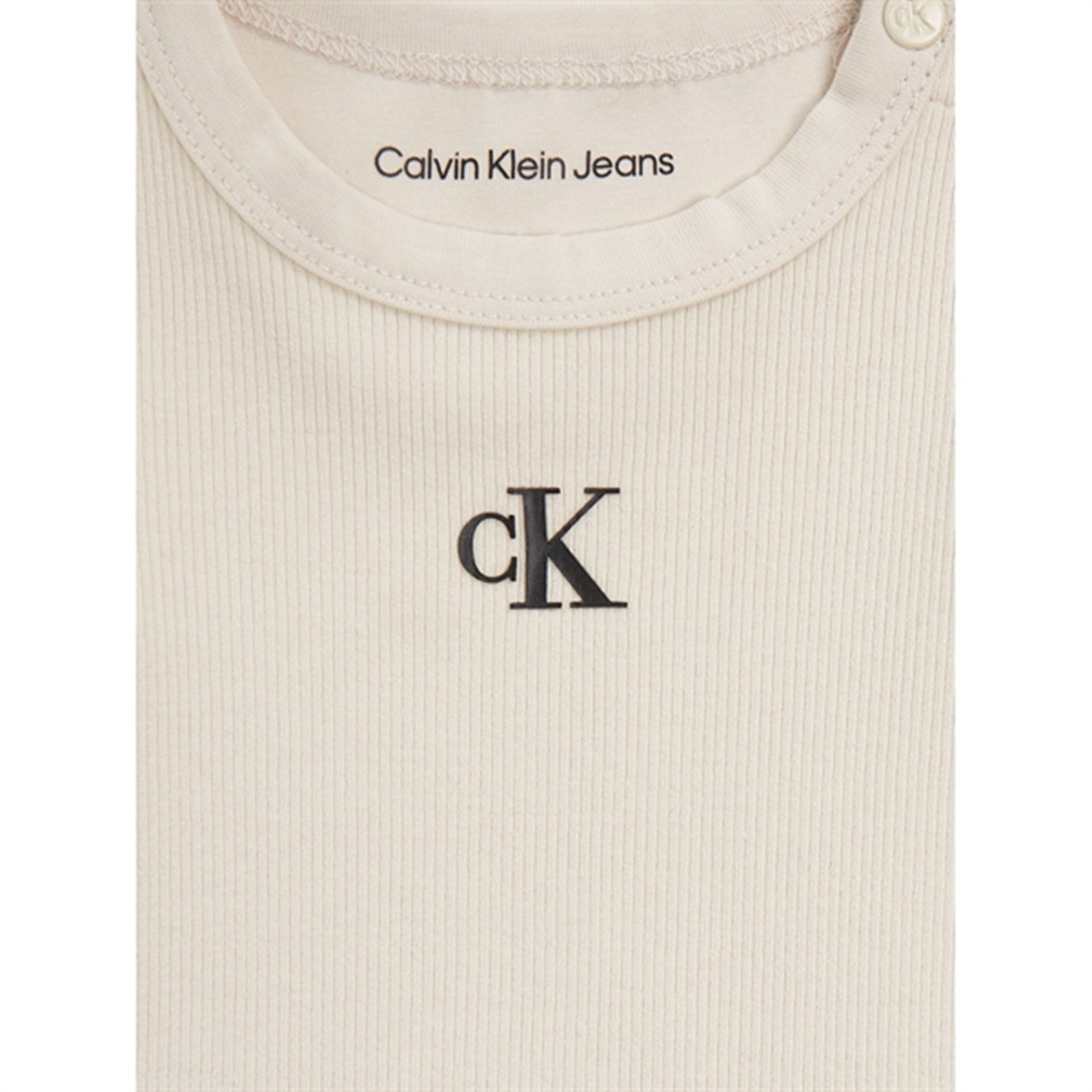 Calvin Klein Rib Stripe Ls Body Sett Black Stripe / White Cap Gray 2