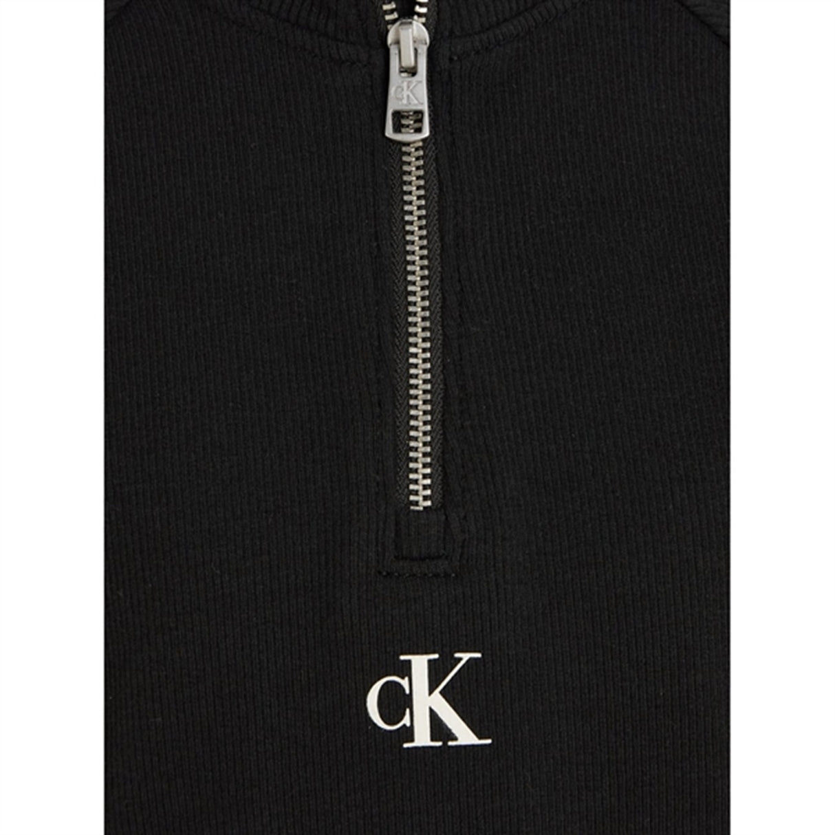 Calvin Klein Hero Logo Rib Zip Up Ls Bluse Ck Black 5
