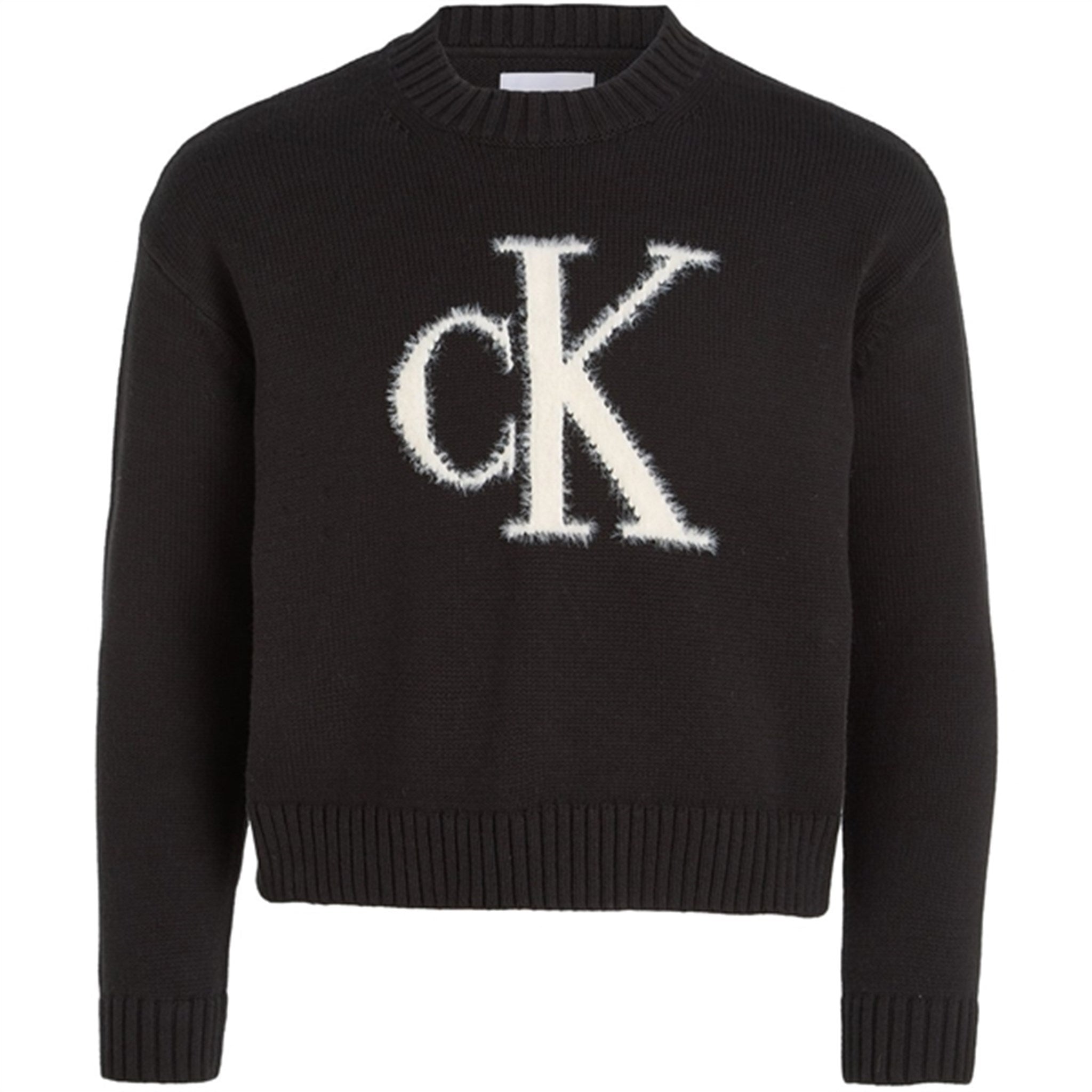 Calvin Klein Fluffy Monogram Sweater Ck Black