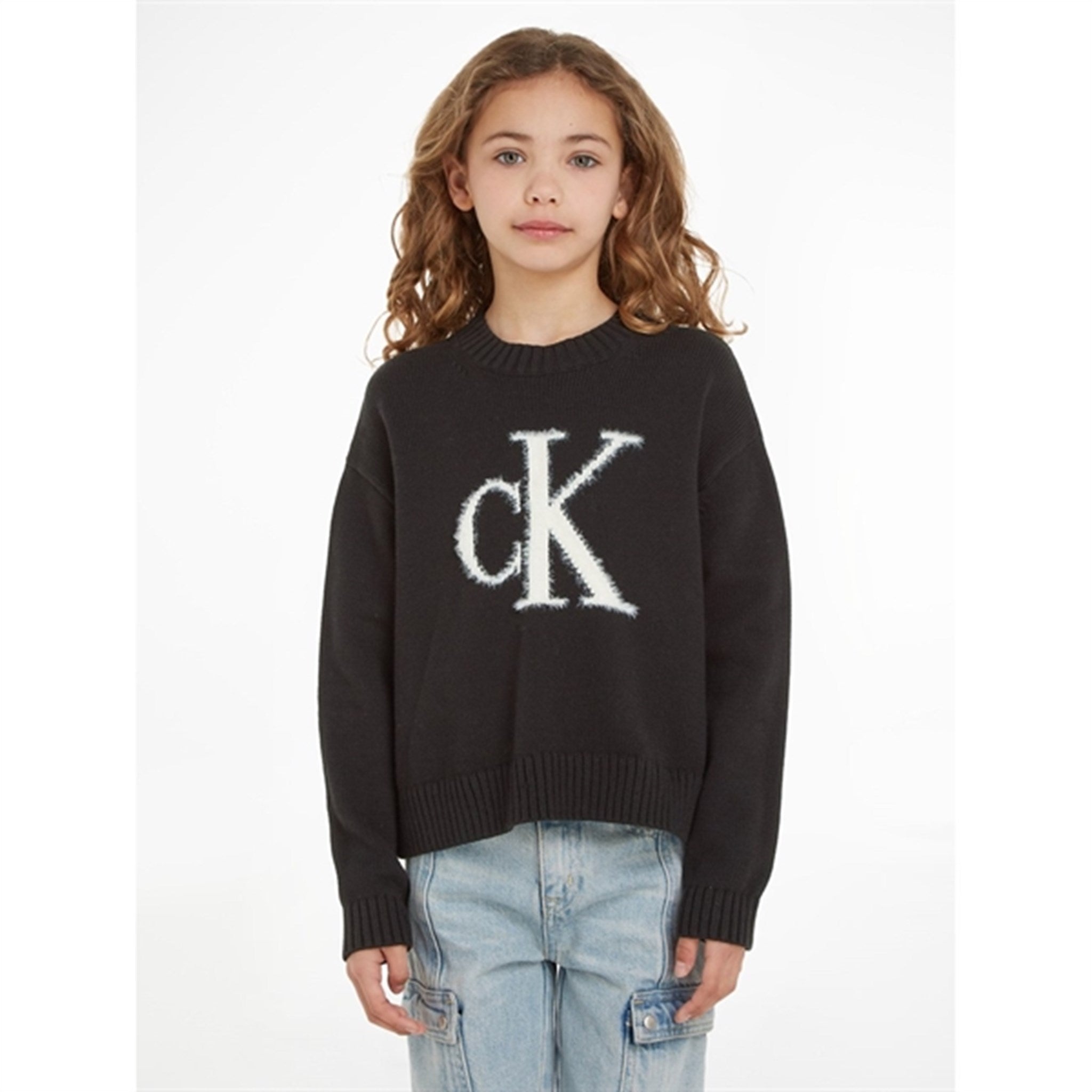 Calvin Klein Fluffy Monogram Sweater Ck Black 2