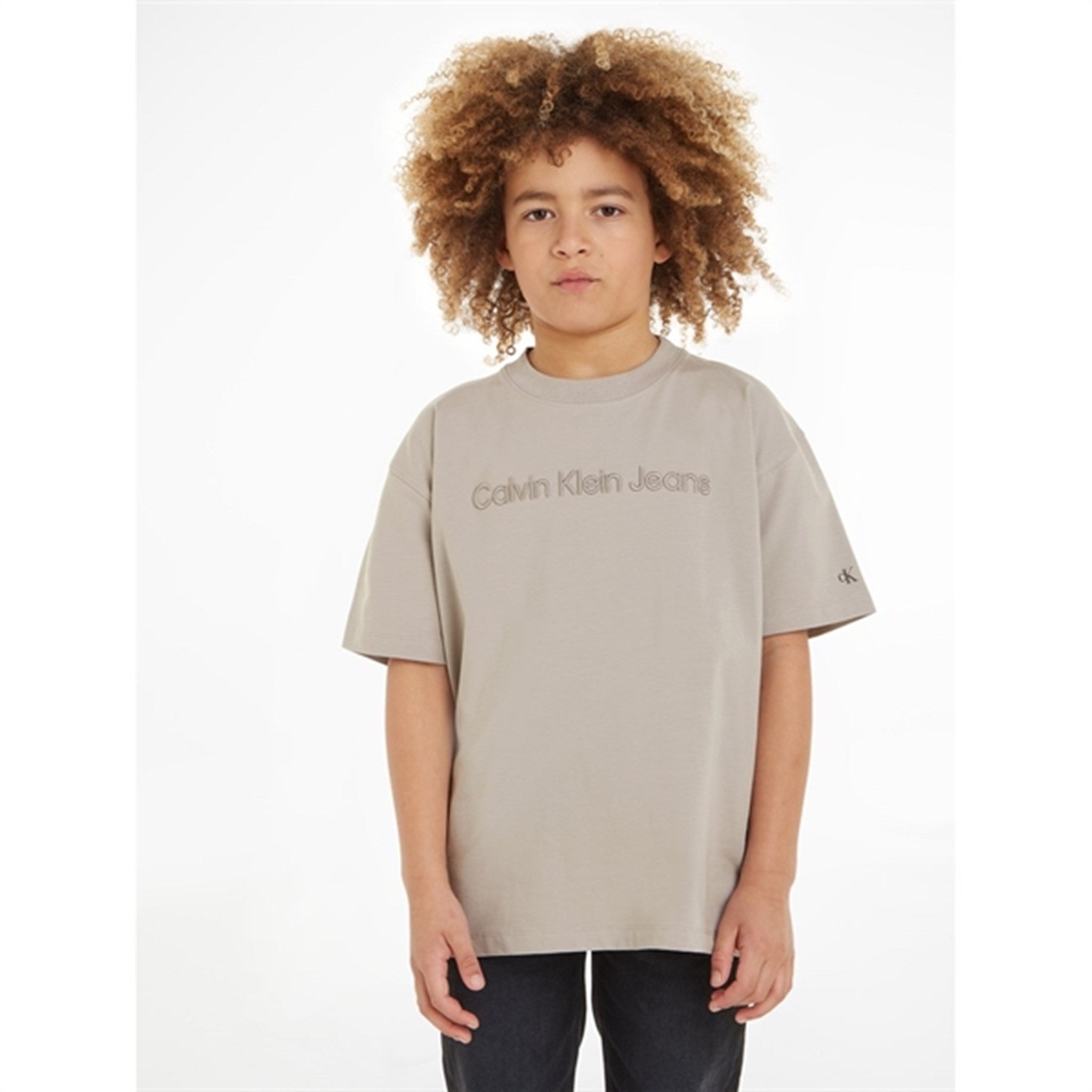 Calvin Klein Raised Embroidery T-shirt Porpoise 2