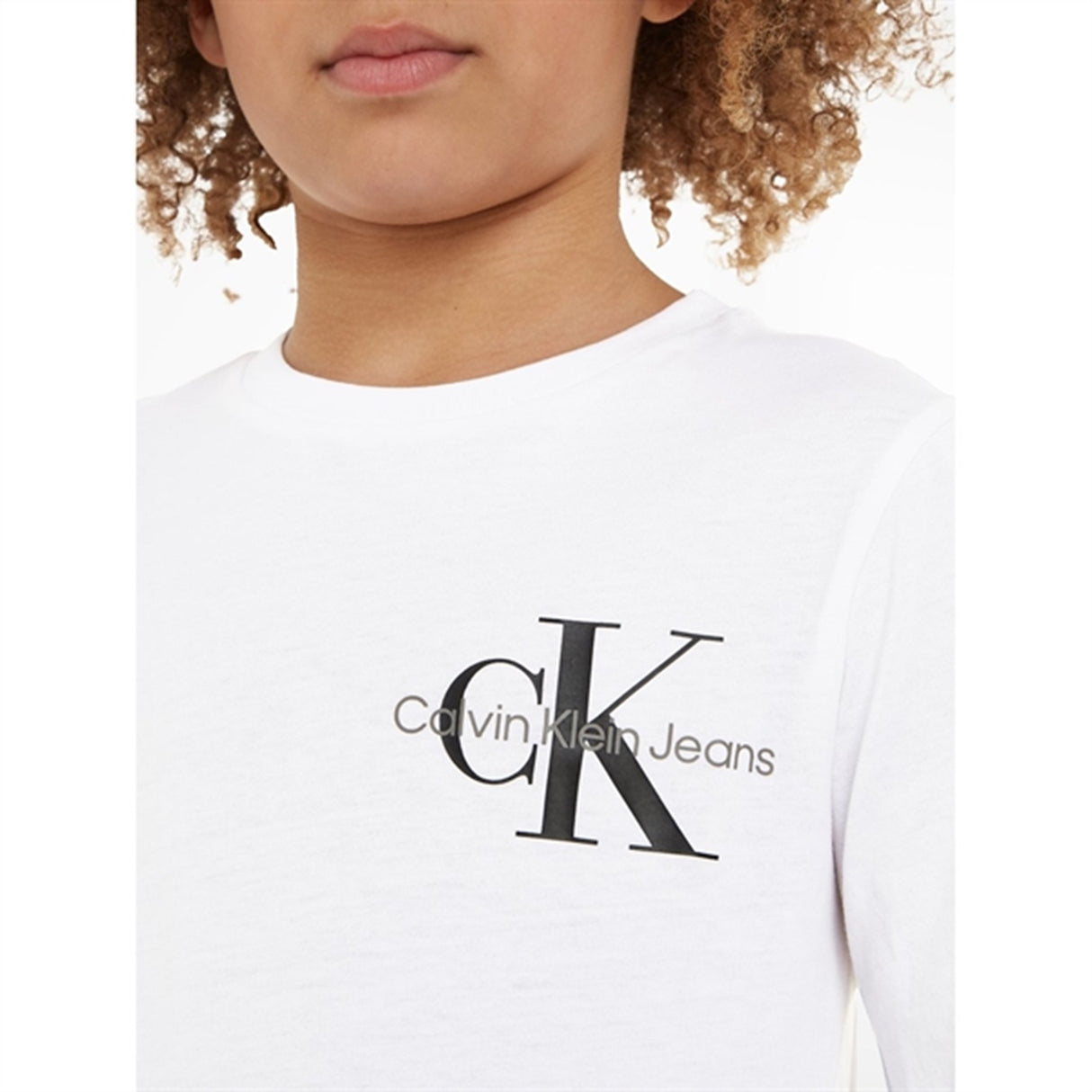Calvin Klein Chest Monogram Ls Bluse Bright White 3