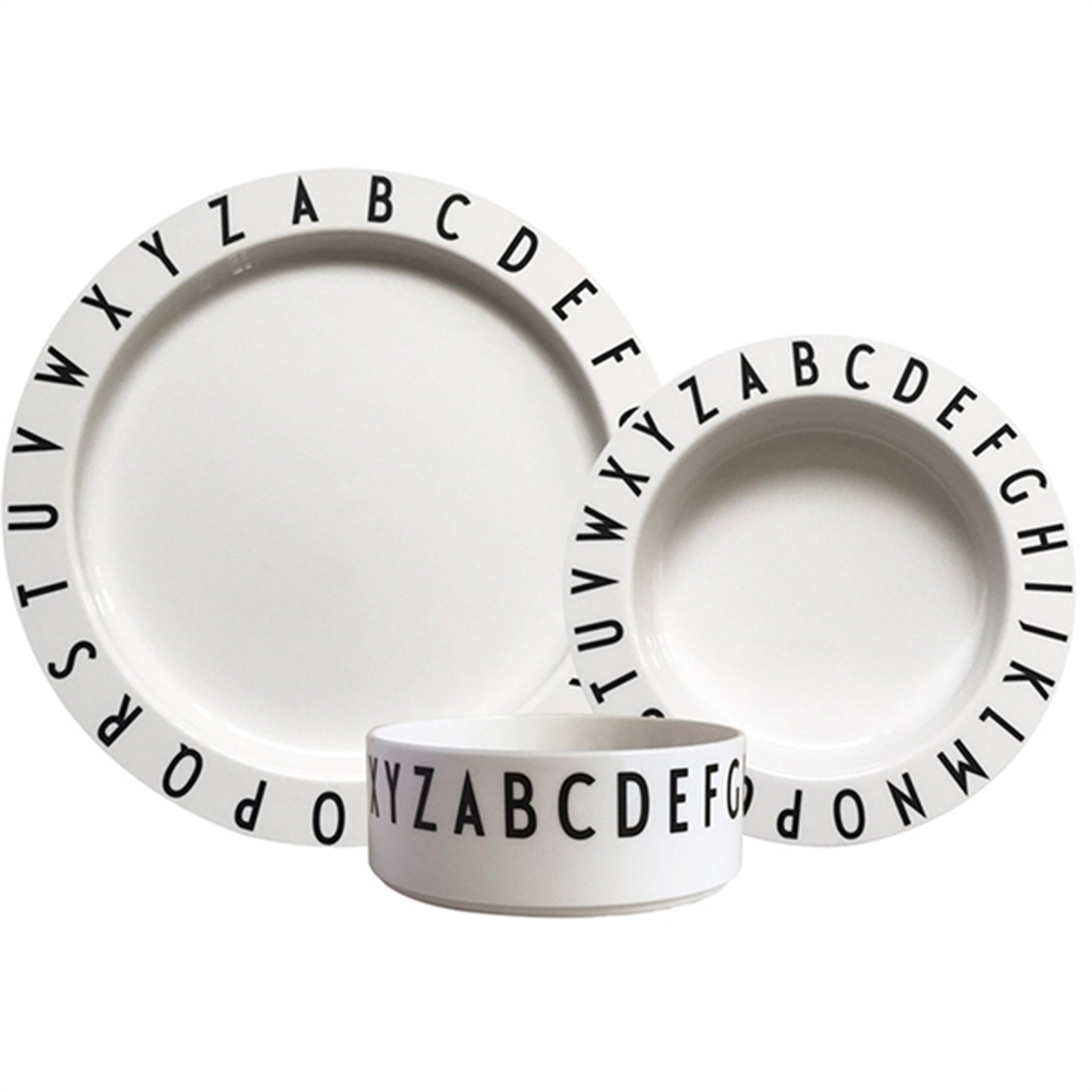 Design Letters White Eat & Learn Plate Set