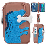 Dino World Double Pencil Case Brown Dino Mini