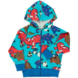 Småfolk Blue Atoll Dinosaur Glidelås Cardigan