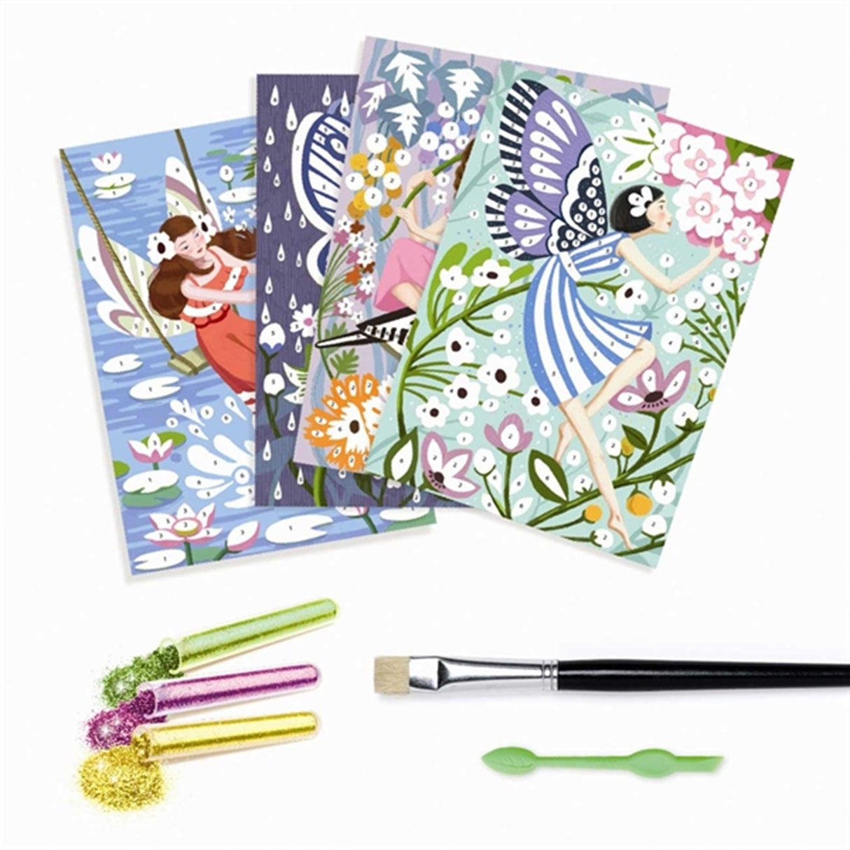 Djeco Kreativ Æske Glitterkort - Feer 3