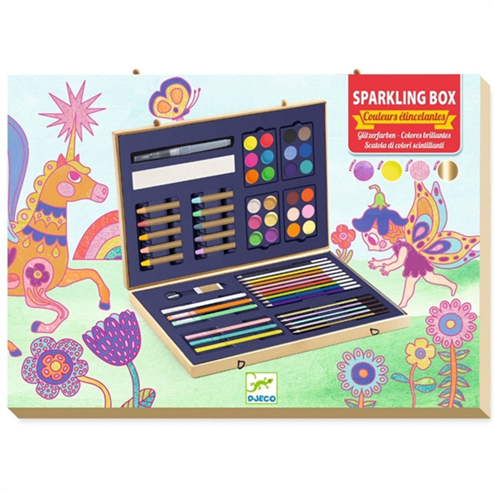 Djeco Creative Colors Koffert Med Glitterfarger