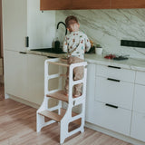 Duck Woodworks Foldable Kitchen Tower w. Slide White 3