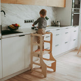 Duck Woodworks Foldable Kitchen Tower w. Slide Natural 3
