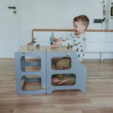 Duck Woodworks Foldable Kitchen Tower w. Slide Grey 3