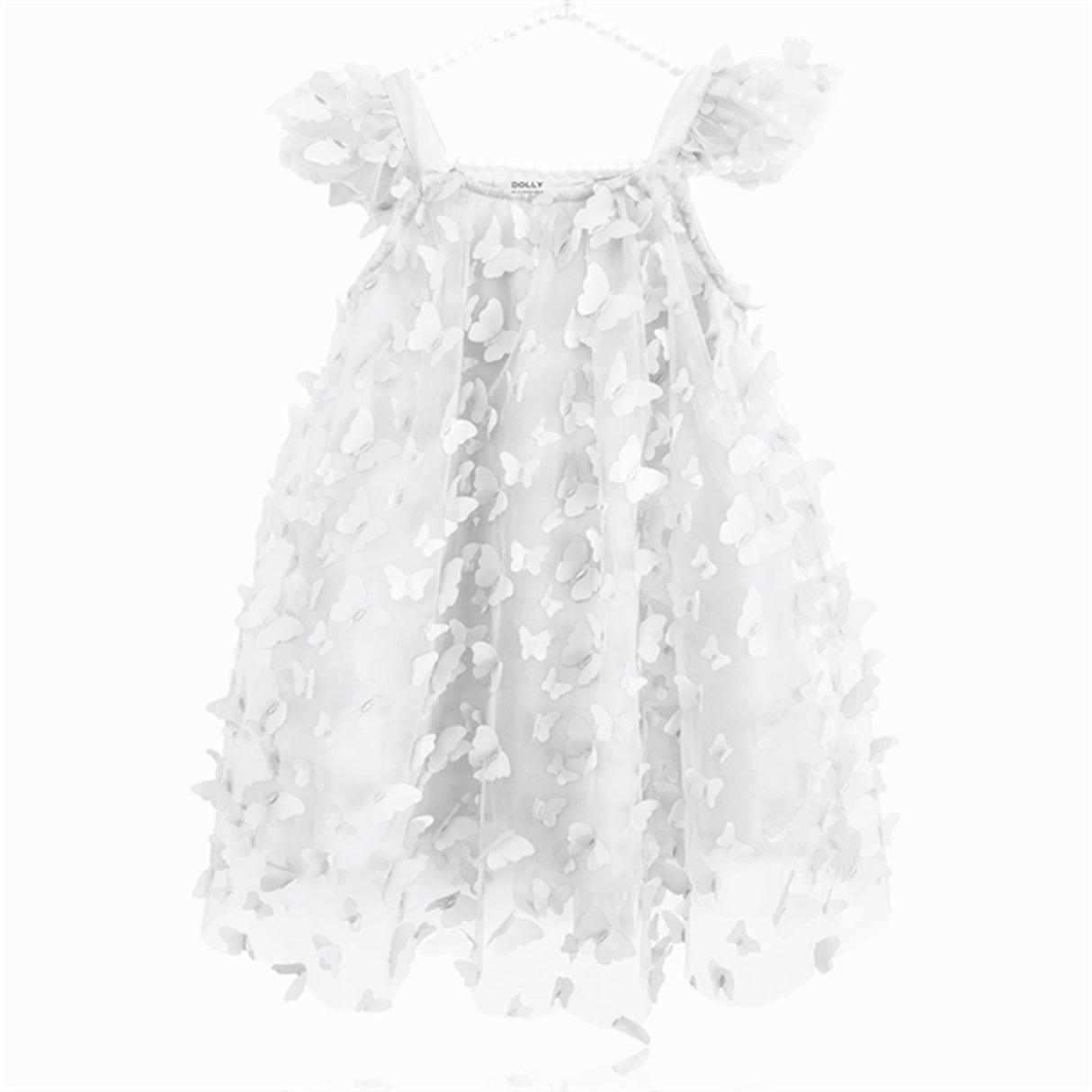 Dolly by Le Petit Allover Butterflies Tutu Kjole White